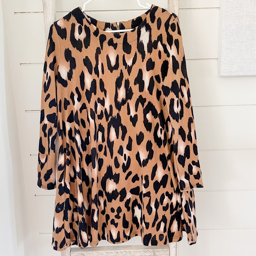 Leopard print swing dress